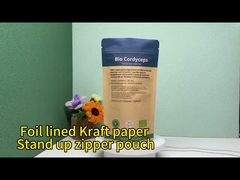 Bolsa de papel Kraft con cierre de cremallera