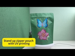 Diseño de lujo Glossy Spout UV Impreso Bolsas reabribles personalizadas con cremallera para el embalaje de cosméticos