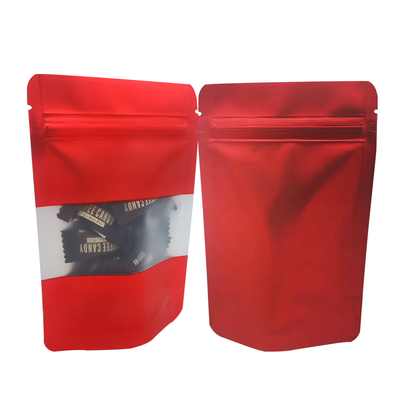 comprar Bolsa de aluminio rojo de calidad alimentaria con ventana rectangular con cremallera online manufacture