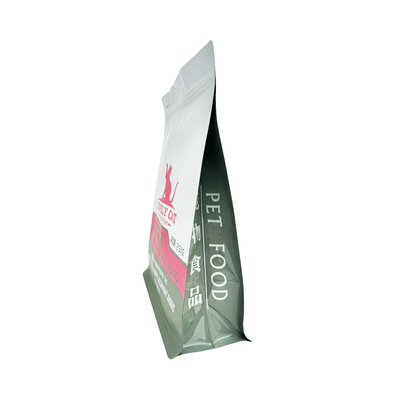 comprar 2500g bolsas de comida seca para mascotas de color blanco mate personalizadas con cremallera de 8 lados Sello de todos los lados Impreso lateral online manufacture