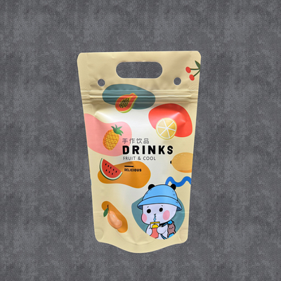 comprar Bolsas de bolsas de 500 ml de diseño personalizado de bebidas frías heladas de verano con cremallera de fondo vertical y agujeros colgantes para la fiesta de cumpleaños online manufacture
