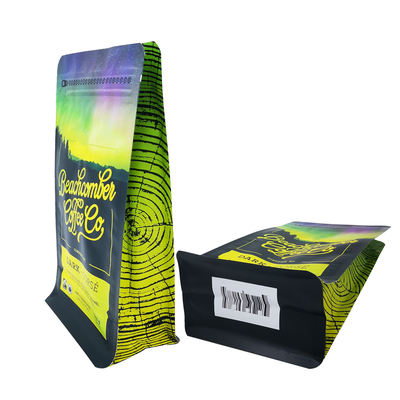 comprar 340 gramos 12 oz Matte Flat Bottom Side Gusset Bolsas de café con válvula y cremallera delantera online manufacture