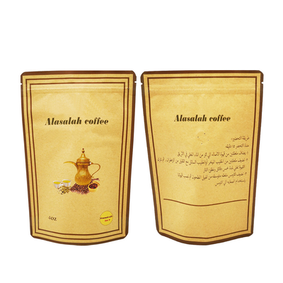 comprar Deisgn personalizado 250g papel Kraft revestido con papel laminado bolsas de café de pie con válvula para granos de café / polvo online manufacture
