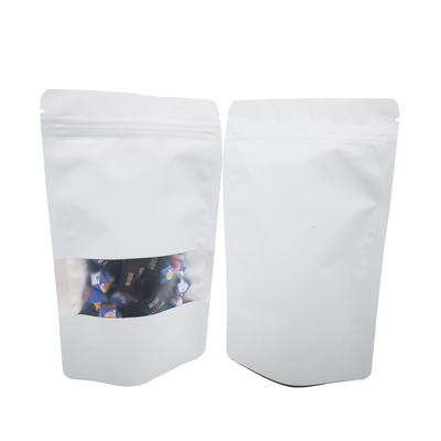 comprar Superficie blanca mate reutilizable Bolsas de Mylar para embalaje de almacenamiento de alimentos con cremallera y ventana reclutables online manufacture