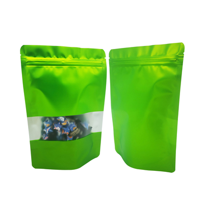 comprar Frescos de diseño verde de revestimiento de papel de aluminio a prueba de olores de superficie mate bolsas de ventana bolsas de cierre de cerradura reutilizables para almacenamiento de alimentos online manufacture