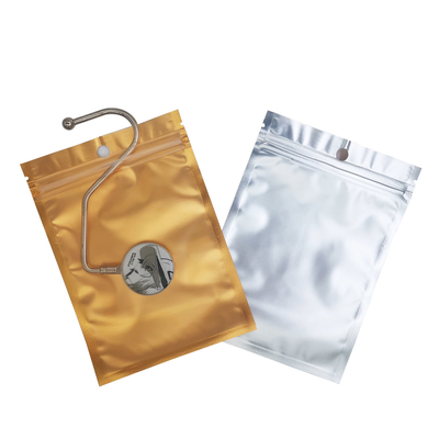 comprar Un lado claro un lado de oro de plata de aluminio de papel Mylar Zip Lock bolsas de doble cara de papel metálico plano de ziplock bolsas online manufacture