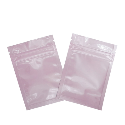 comprar Impresión a medida a prueba de olor a prueba de luz rosa plana bolsas de milar resealable bolsa de papel con cremallera para alimentos, máscara facial online manufacture