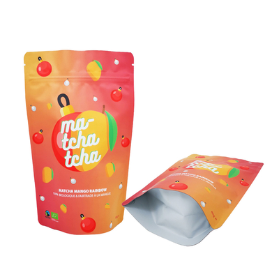 comprar Diseño de arco iris elegante mat foil de revestimiento de plástico Stand Up bolsas personalizadas con cierre de cremallera para el polvo de mango Matcha online manufacture
