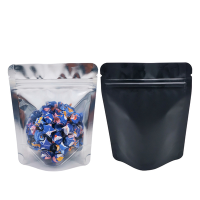 comprar Frente transparente negro mate espalda 13 Mil 3.5g Mylar Ziplock bolsas de pie para las flores de hierba dulces bocadillos online manufacture
