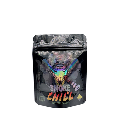 comprar Bolsas de embalaje holográficas de plástico negro brillante y reutilizable, revestidas con cerradura, para hierbas florales online manufacture
