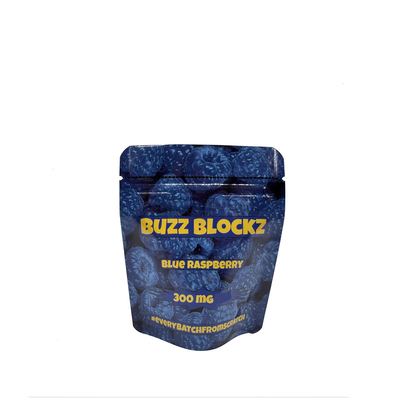 comprar 300 mg Impresión digital de aluminio laminado por encargo de HP Bolsas Ziploc para el embalaje de caramelos con sabor a baya azul online manufacture