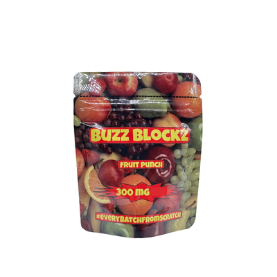 comprar 300mg Diseño personalizado Digital Impreso Bolsas de pie Bolsas de cremallera para frutas Punch sabor de caramelos Gummies embalaje online manufacture