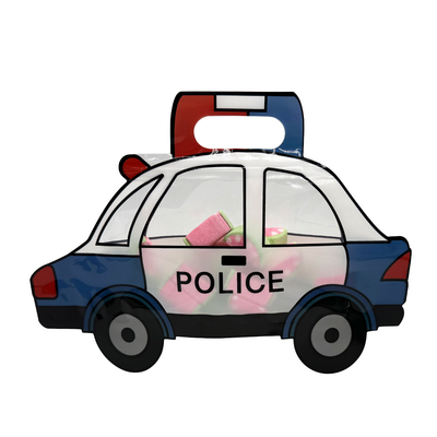 comprar Cartoon Policía Car forma Die Cutting Stand Up Bolsas al por mayor con cremallera resealable para el almacenaje de alimentos aperitivos online manufacture