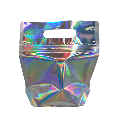 comprar Bolsas Holográficas Re-cerrables personalizadas de Mylar Bolsas de cerradura con agujero de mango para el almacenaje de alimentos favoritos de la fiesta online manufacture