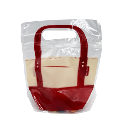 comprar Bolso de mano de diseño de plástico Stand Up Bolsas de cremallera para el embalaje de alimentos galletas dulces frutas online manufacture