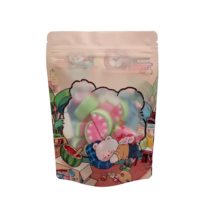 comprar Películas laminadas de plástico con cremallera en la parte superior de los envases personalizados Bolsas de pie con ventana mate online manufacture