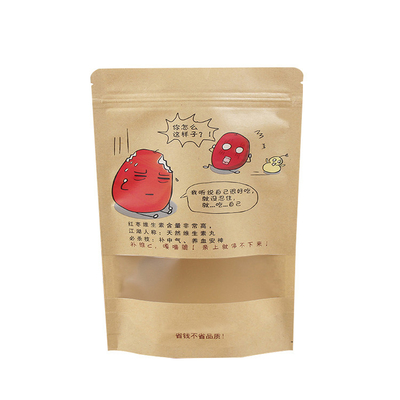 comprar Bolso de pie marrón con ventana con cremallera para fechas chinas Frutas secas aperitivos Embalaje online manufacture