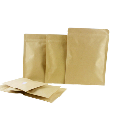 comprar Papel Kraft sellable por calor con revestimiento de papel de aluminio Bolsa de cremallera plana para granos de café Hojas de té Bocadillos Embalaje de alimentos online manufacture