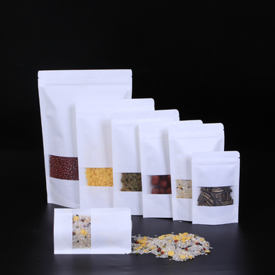 comprar Bolso de pie blanco mate con cremallera de ventana vuelve a cerrarse Varios tamaños online manufacture