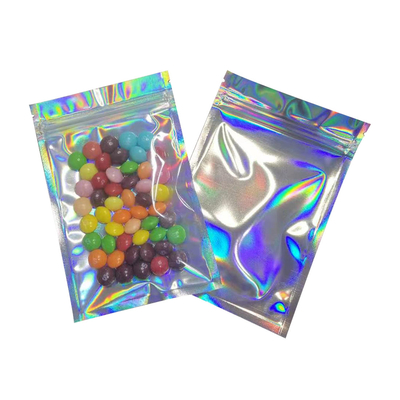 comprar 6x9 pulgadas a prueba de olor de papel plano resealable bolsas de cremallera holográficas Mylar para la fiesta Favor almacenamiento de alimentos embalaje de alimentos online manufacture