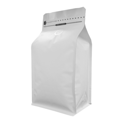 comprar Liner de papel de aluminio blanco mate 8 oz bolsas de café con válvula cuadrada de fondo de cremallera tira cinta online manufacture