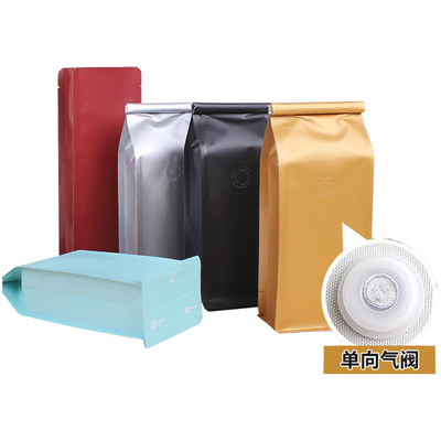 comprar 1lb 2lb de papel de aluminio de fondo cuadrado bolsas de granos de café con lazo de lata de válvula online manufacture
