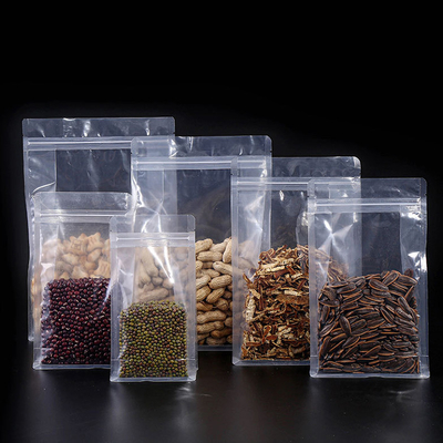 comprar Bolso transparente de fondo plano y transparente con cremallera PET/PE de grado alimenticio online manufacture