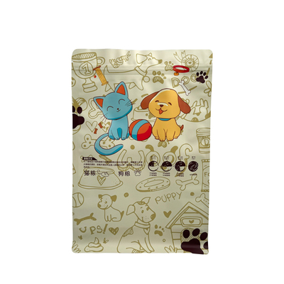 Personalizado Premium 1.0kg Cerradura con cremallera Perro mascota Perro mascota Gato alimento Quad Sello Bolsa de fondo plana Bolsa de almacenamiento Bolso de embalaje