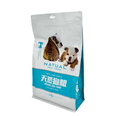 Caja vacía personalizada de fondo con cierre de cerradura 50 libras Bolso de comida seca para gatos con agujero colgante