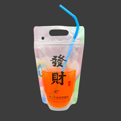 Bolsas personalizadas de bebidas bolsas de bebidas para adultos bolsas de bebidas para fiestas de verano zumo bolsas de bebidas con cremallera y pajitas