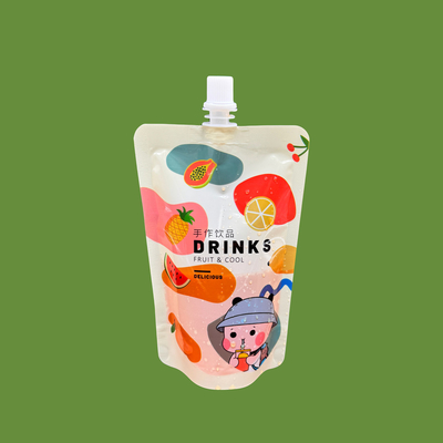 8 onzas de un lado limpio Stand Up Custom Impreso Bolsas de gusanos Bolsa para niños Bebidas, leche, jugo de frutas, café, bebidas