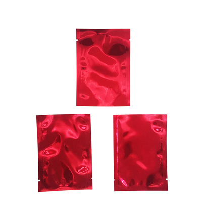 7x10cm de color rojo brillante de aluminio Mylar metálico de papel de aluminio de apertura superior bolsas sellables para alimentos, hojas de té, accesorios de embalaje