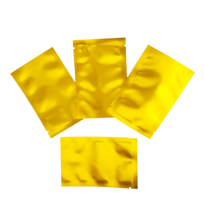 8cm x 12cm Premium Brillante de oro metálico Mylar papel de vidrio Abierto Bolso superior para polvo Especias Bocadillos bolsas de almacenamiento de alimentos