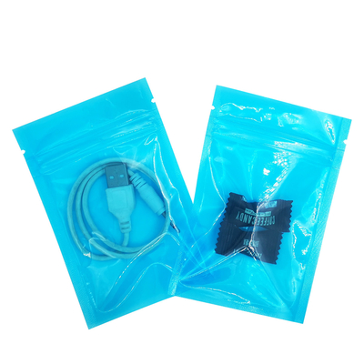 Bolsas de almacenamiento de alimentos cerrables de color azul claro bolsas de sellado térmico con cremallera para envases de alimentos