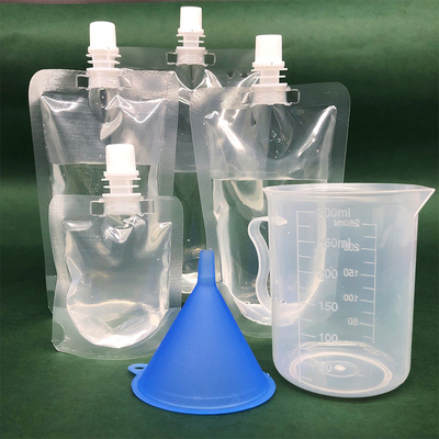 Bolsas de boca vertical transparente y transparente personalizables para embalajes de leche, jugos, bebidas y café